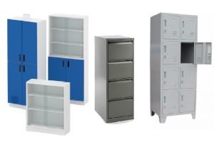 9 ESTANTES ARCHIVADORES Y LOCKERS